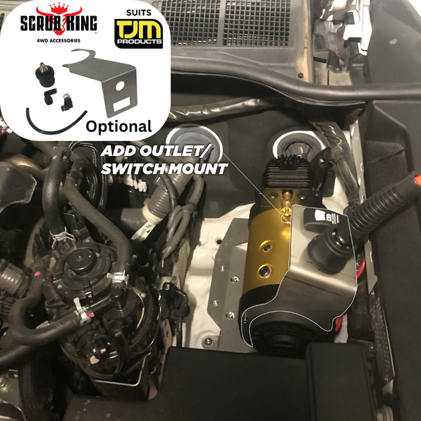 2015-2025 N80 Toyota Hilux TJM Onboard Air Compressor Mount (Engine Bay)