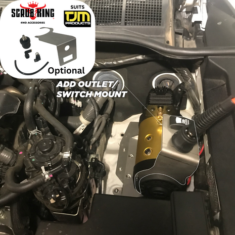 2015-2025 N80 Toyota Hilux TJM Onboard Air Compressor Mount (Engine Bay)
