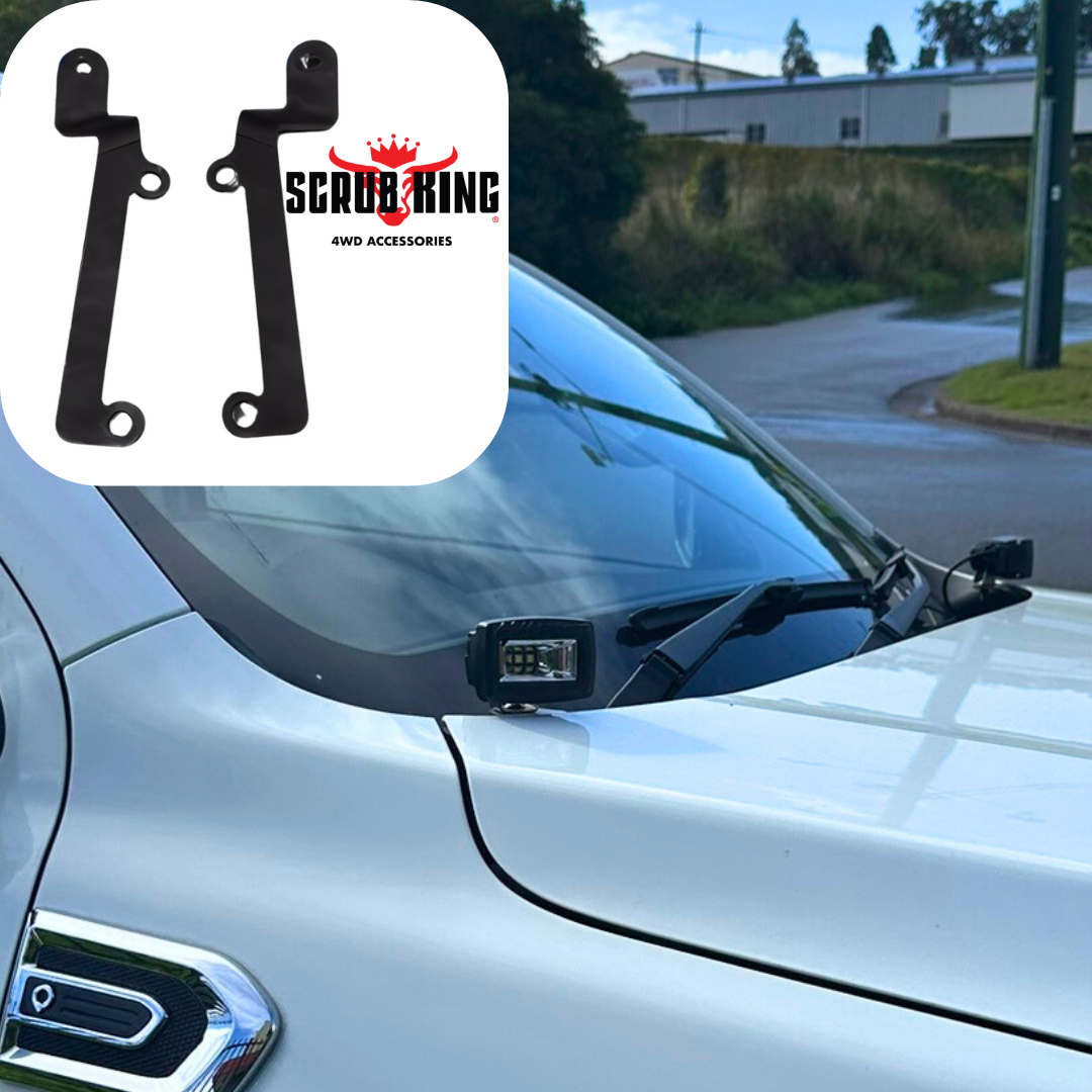 2019-2024 GWM Cannon Bonnet Hinge Ditch Light Bracket Pair
