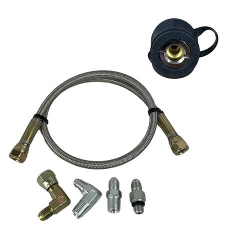 Braided Hose & Steel Air Fittings Kit with Outlet