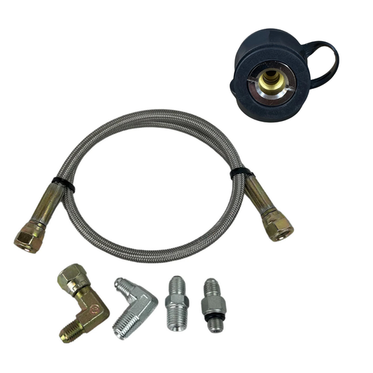 Braided Hose & Steel Air Fittings Kit with Outlet
