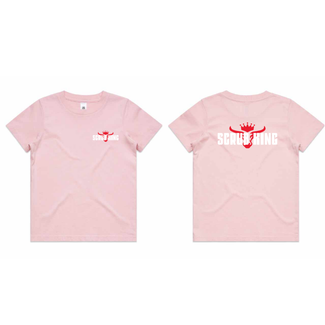 Scrub King Logo Kids Pink T-Shirt
